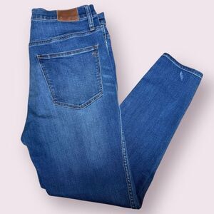 MADEWELL 10” High Rise Skinny Button Fly Lightly Distressed Jeans | Size 32